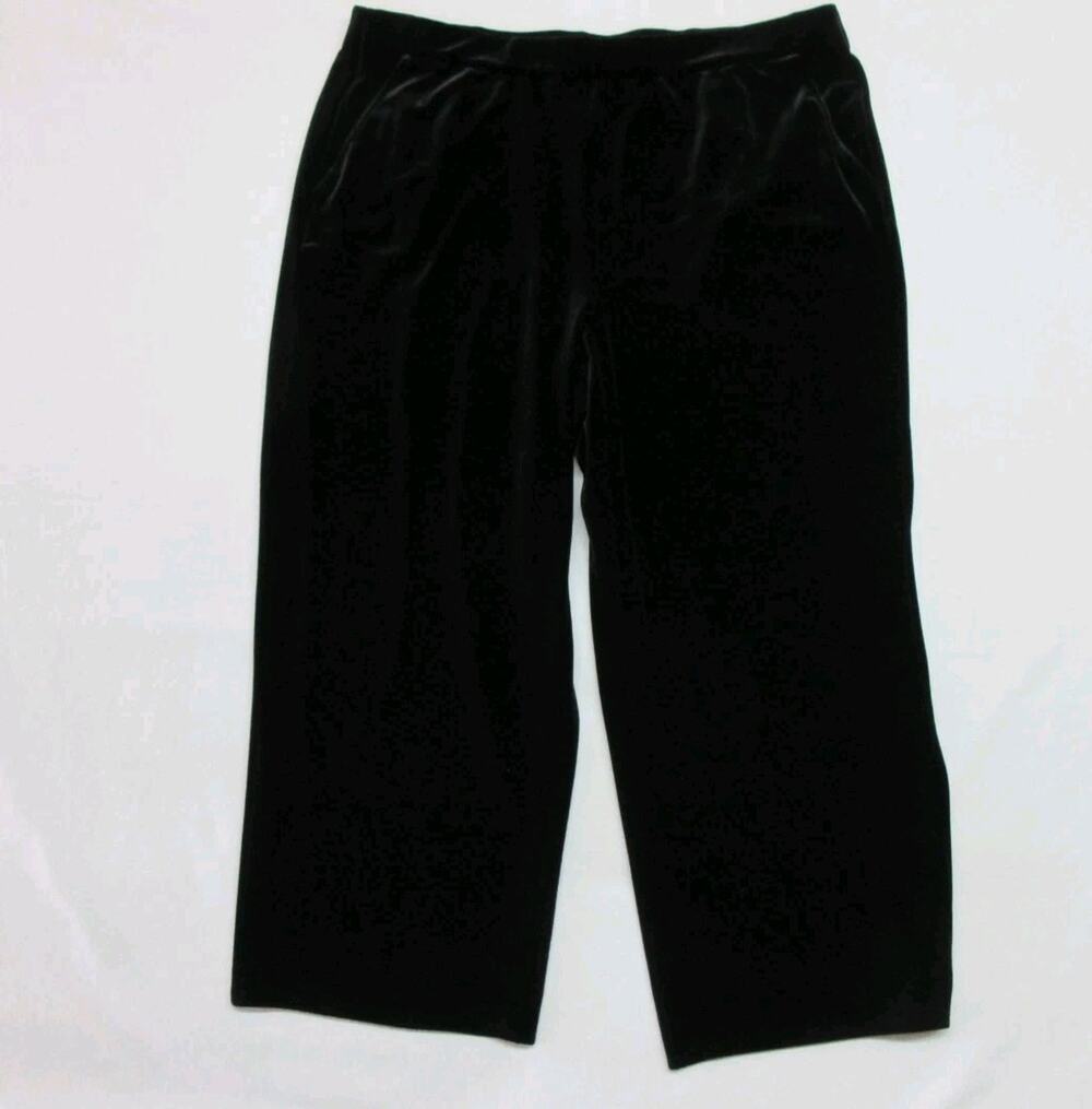 J Jill XL Petite Wearever Women's Black Velvet Pants Cozy Dressy XLP